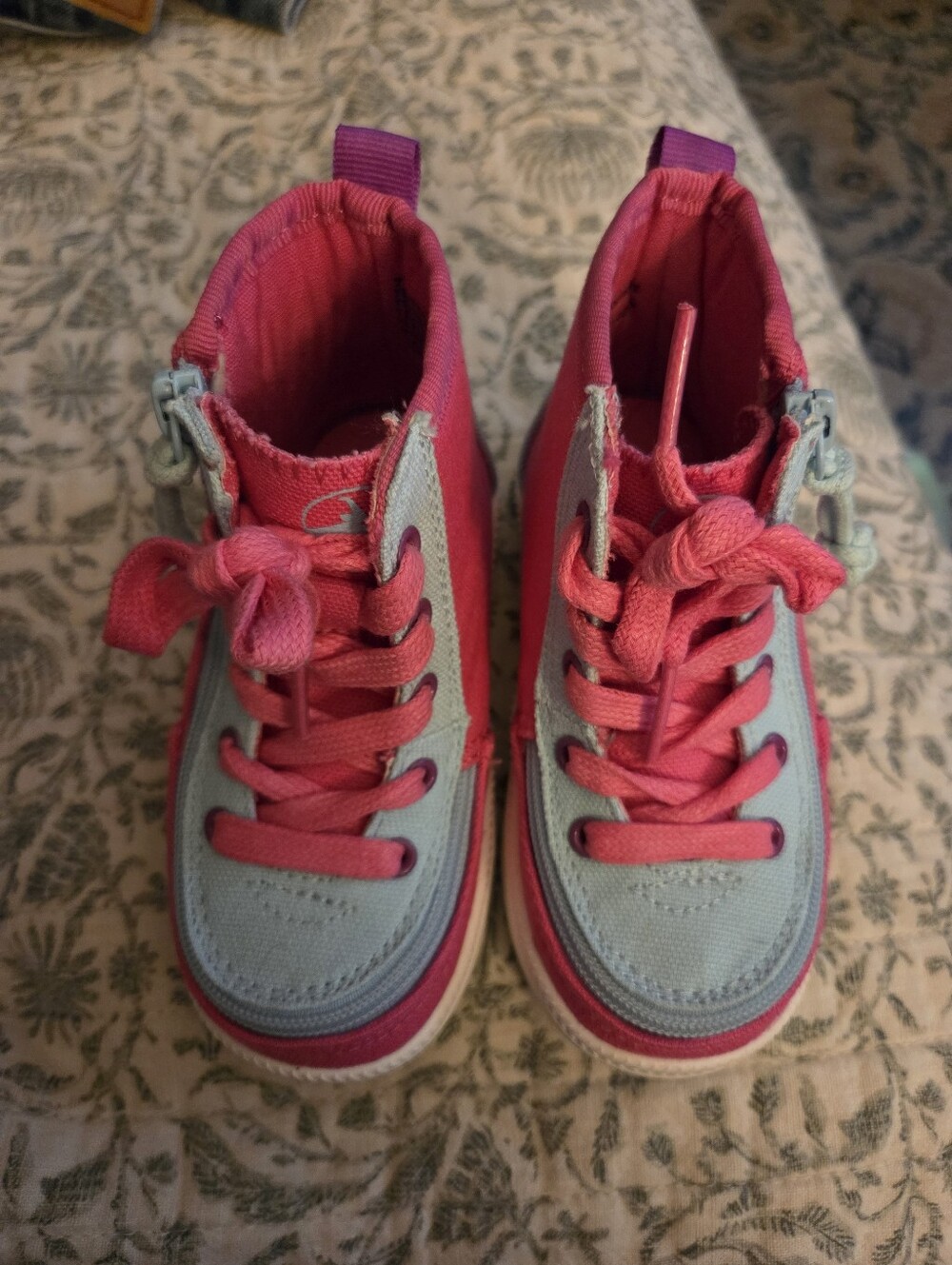 Kids Pink and Light Blue High-Top Sneakers Billy Brand